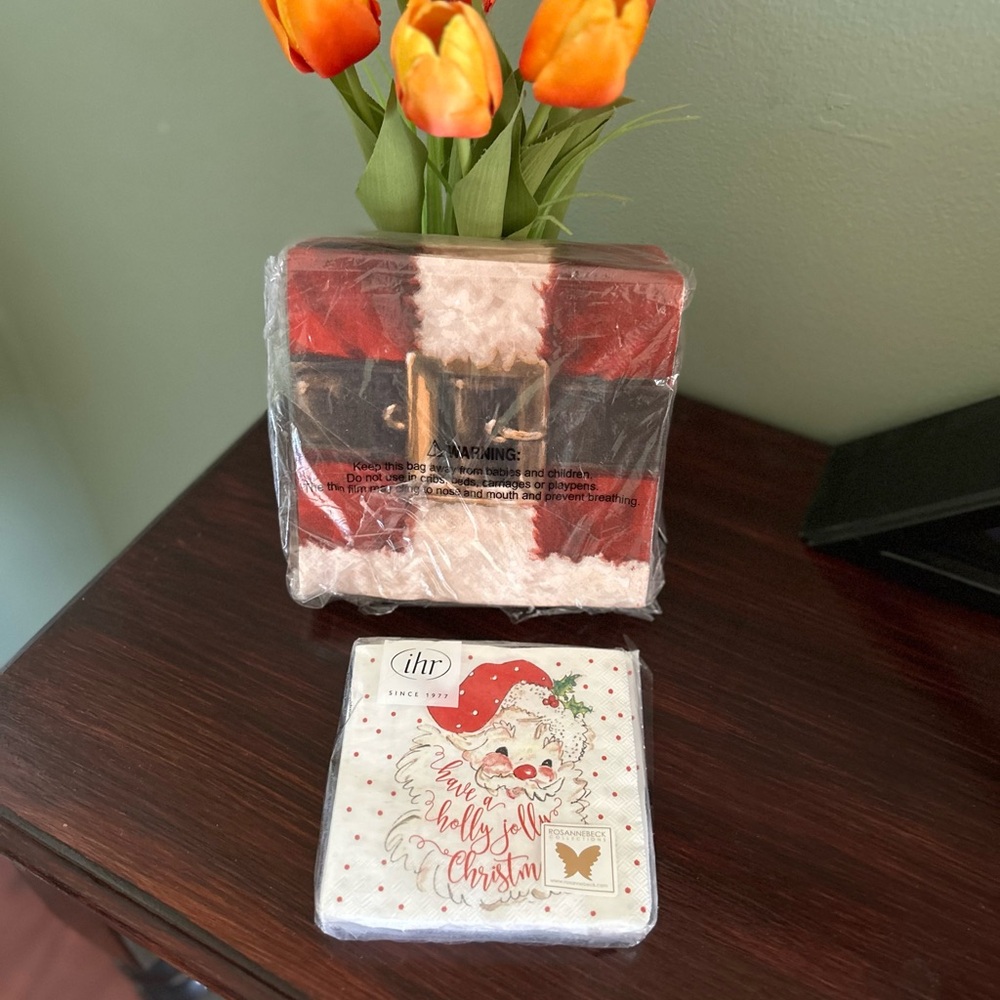 Festive Red and White Holiday Decor Box